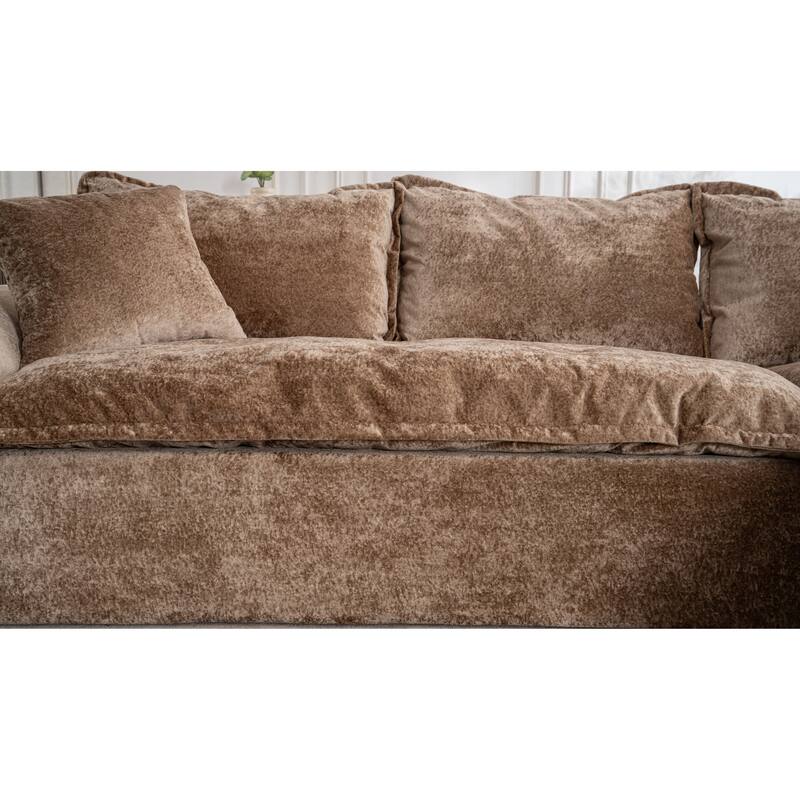 103" L-Shaped Cloud Sectional Sofa with Chaise, Upholstered Boneless Couches for Living Room, Modern Modular Chenille Sofa