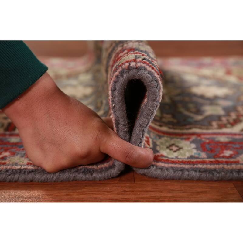 Hand Knotted Oriental 100% Wool Carpet Traditional Medallion Greys & Charcoal Heriz (serapi) Area Rug - 3' 0'' X 2' 0''