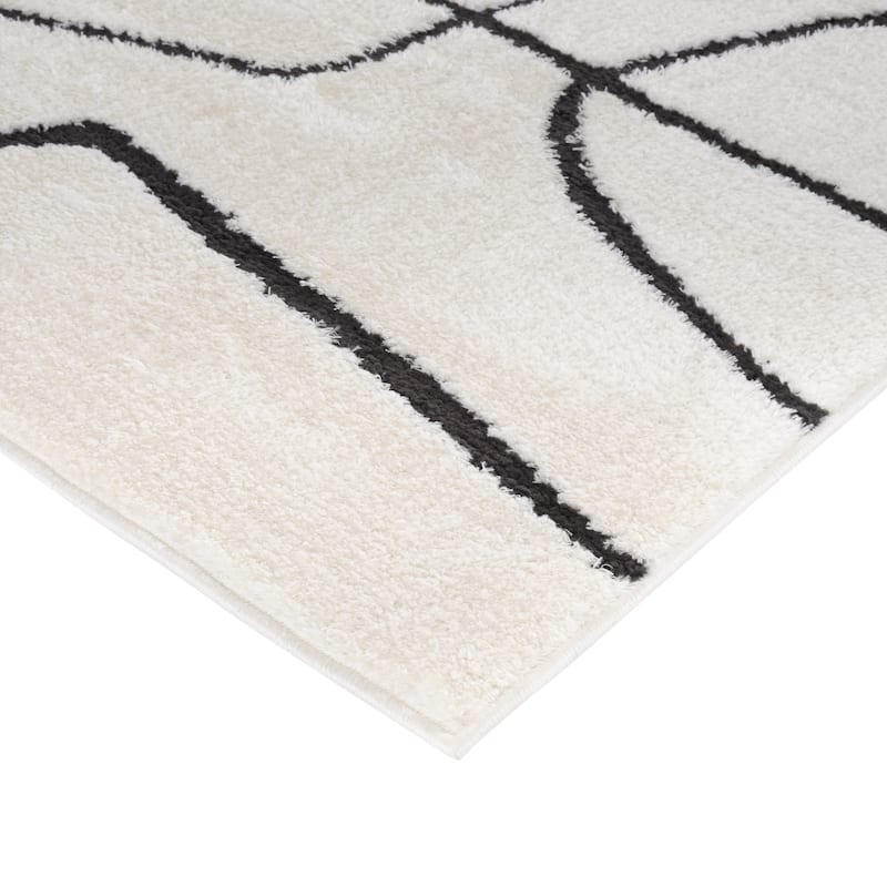 Mulan Ivory Moroccan Power-Loom Area Rug 2' x 3'