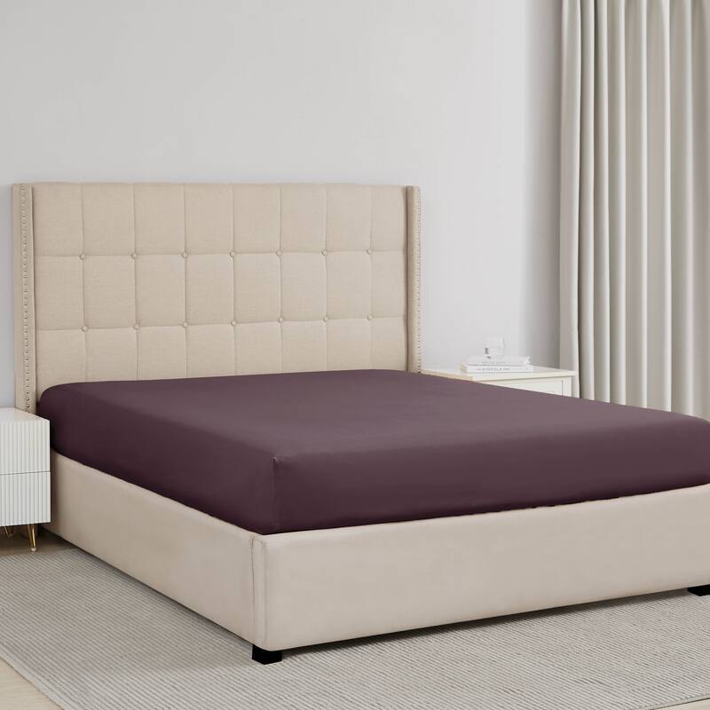 Vilano Extra Deep Pocket Fitted Bed Sheet , 2 pack, Fitted Sheet Only, Bed Sheet Seperates - Twin XL - Purple