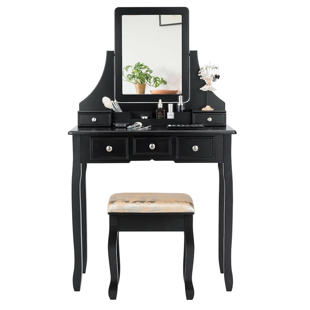 5 Drawers Removable Box Makeup Dressing Vanity Set - 31.5" x 16" x 55" (L x W x H)