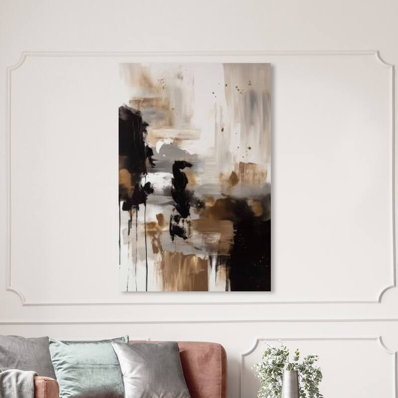 Wynwood Studio Abstract The Knight Jumps Over Black and Modern & Contemporary Wall Art Canvas Print - 54 x 36
