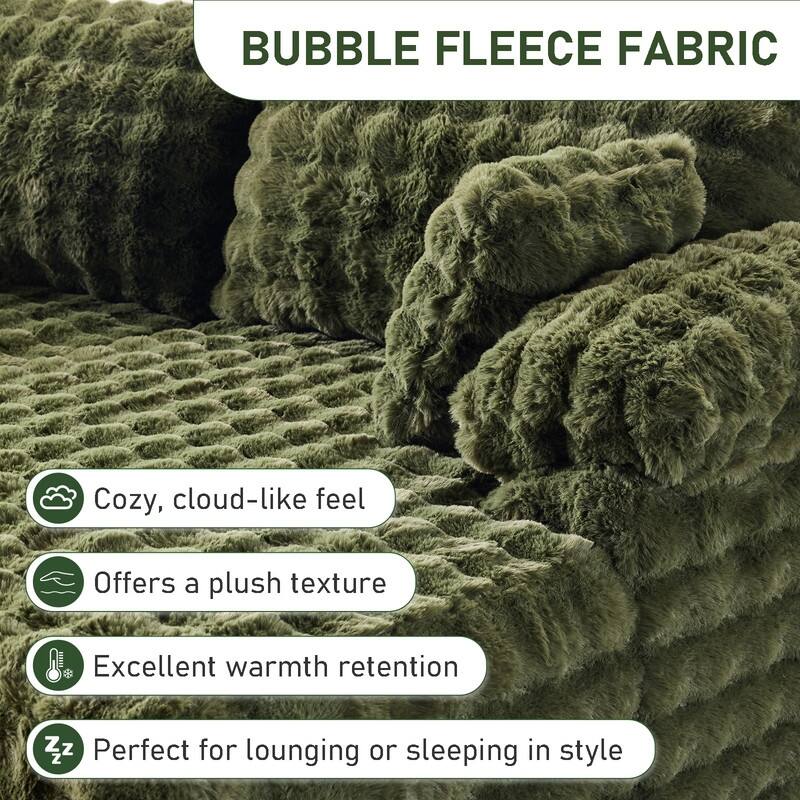 93" Velvet King Size Chaise Lounge Sofa Bed Sleeper Sofa with Dual Mattress