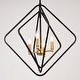 preview thumbnail 12 of 13, Brady 4 Light Black and Satin Brass Contemporary Geometric Cage Pendant Light - 22-in W x 24.25-in H x 22-in D