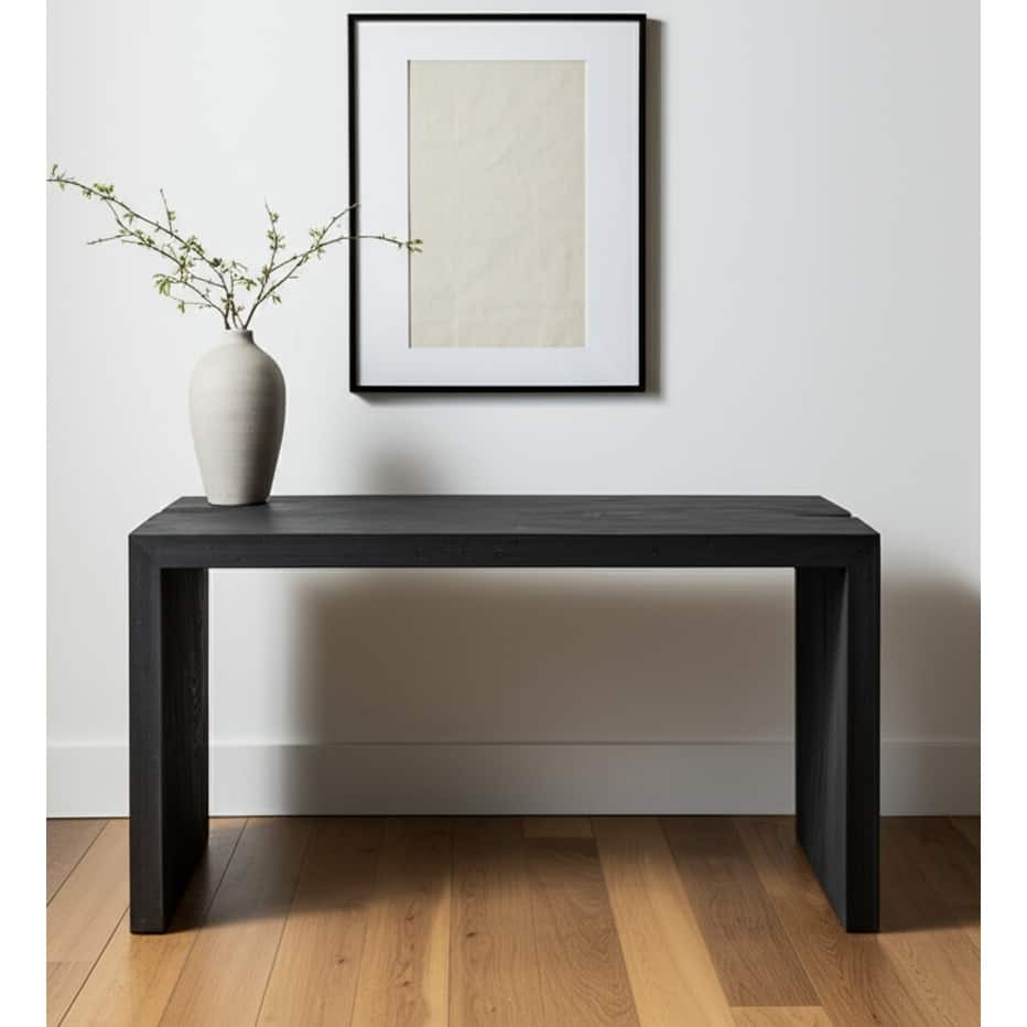 HomeRoots 56" Graphite Reclaimed Wood Sled Writing Desk