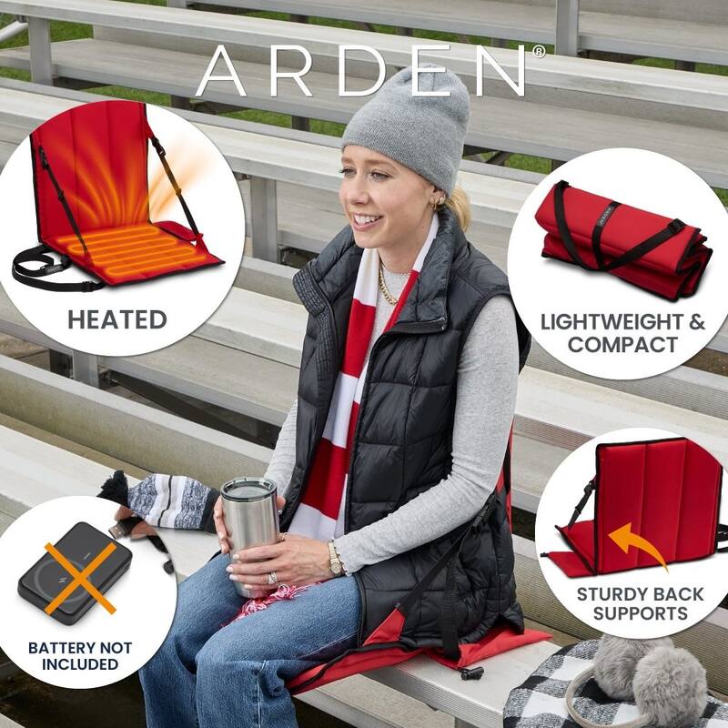 ARDEN Heated Stadium Seat, Foldable, Lightweight With Carrying Strap