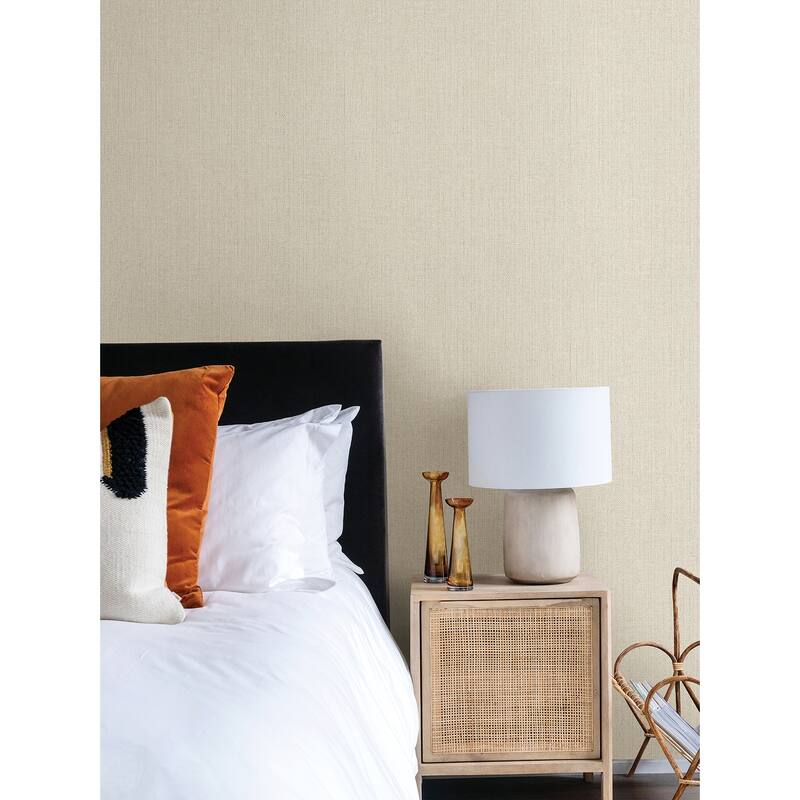 Advantage Hoshi White Woven Wallpaper - 20.9in x 396in x 0.025in - 20.9in x 396in x 0.025in