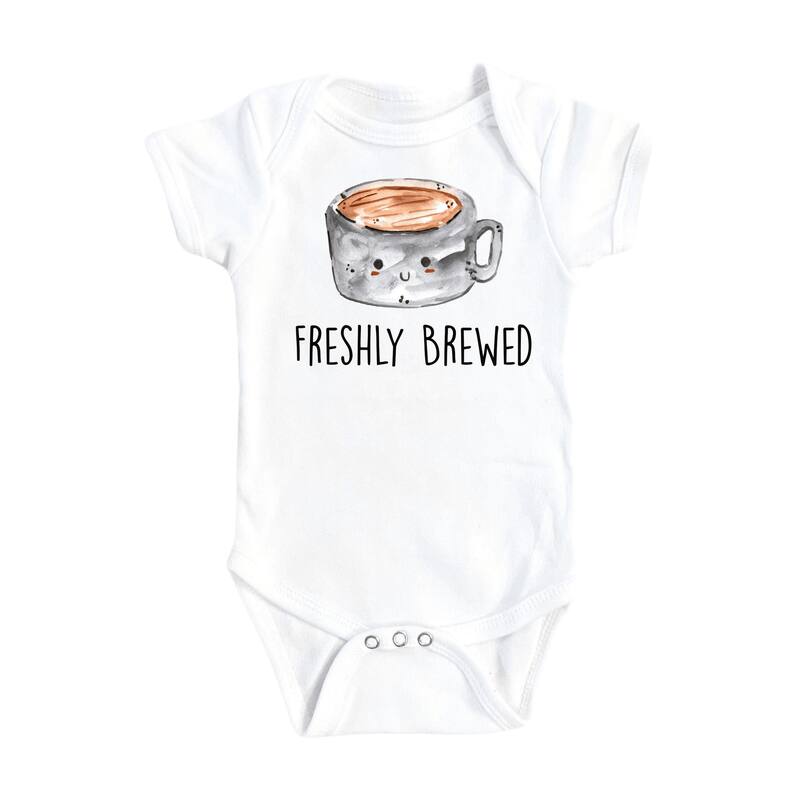 Coffee Brewed - Baby Boy Girl Clothes Infant Bodysuit Funny Cute Newborn - Pink - 0-3M