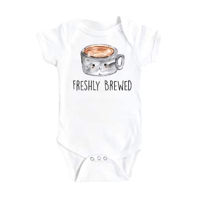 Coffee Brewed - Baby Boy Girl Clothes Infant Bodysuit Funny Cute Newborn
