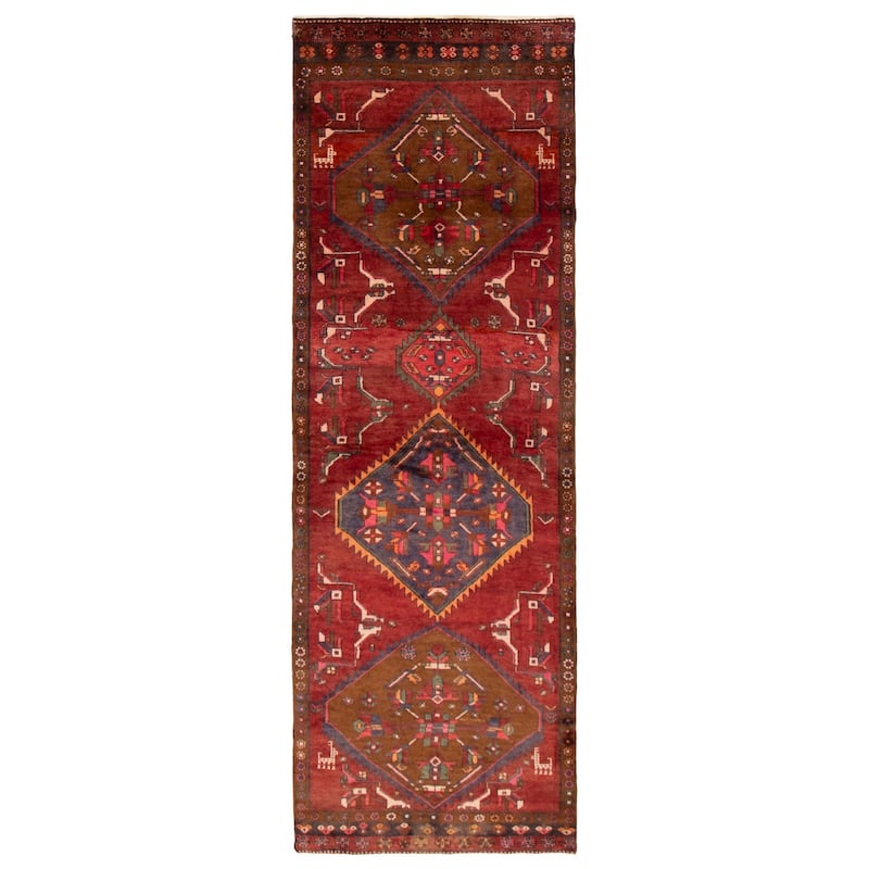 ECARPETGALLERY Hand-knotted Konya Anatolian Dark Red Wool Rug - 3'5 x 10'0 - Red - 3'5 x 10'0