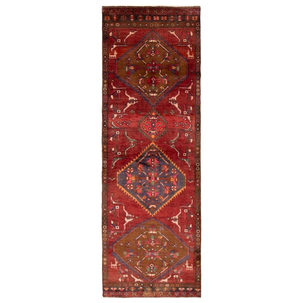 ECARPETGALLERY Hand-knotted Konya Anatolian Dark Red Wool Rug - 3'5 x 10'0