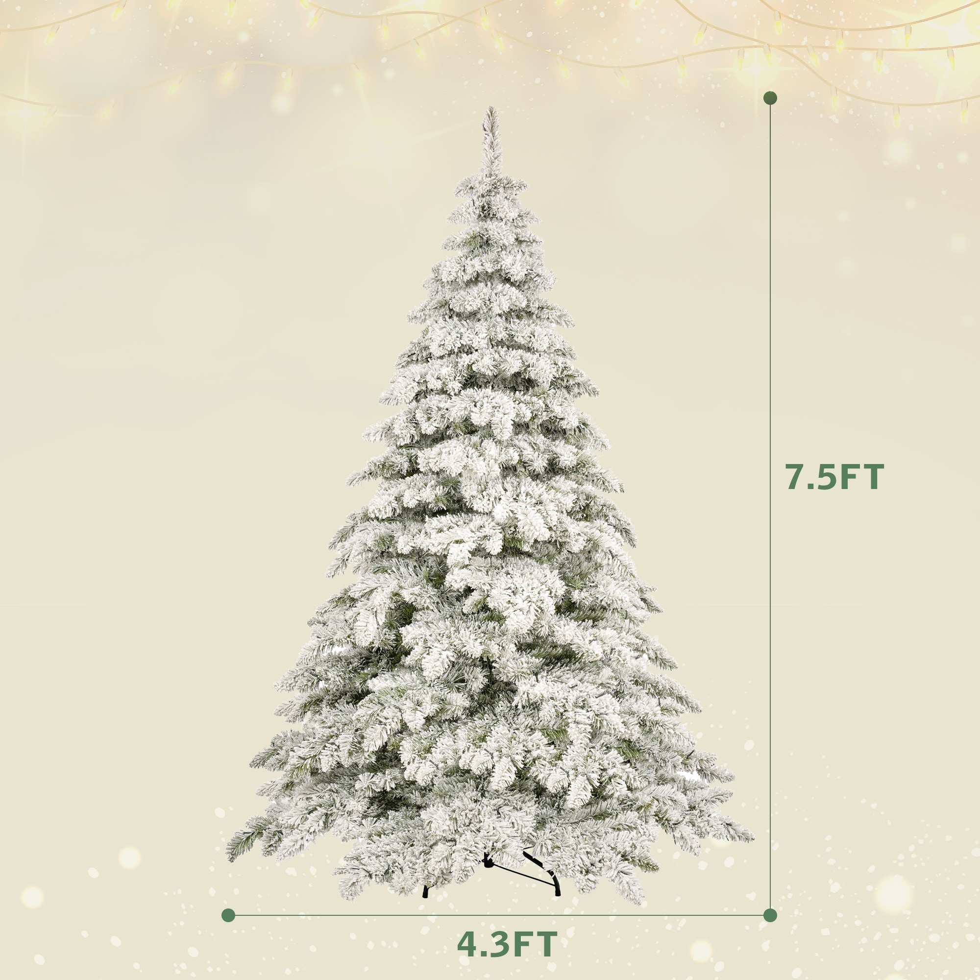 7.5ft Artificial Christmas Tree With 400 LED Lights 1050 Bendable