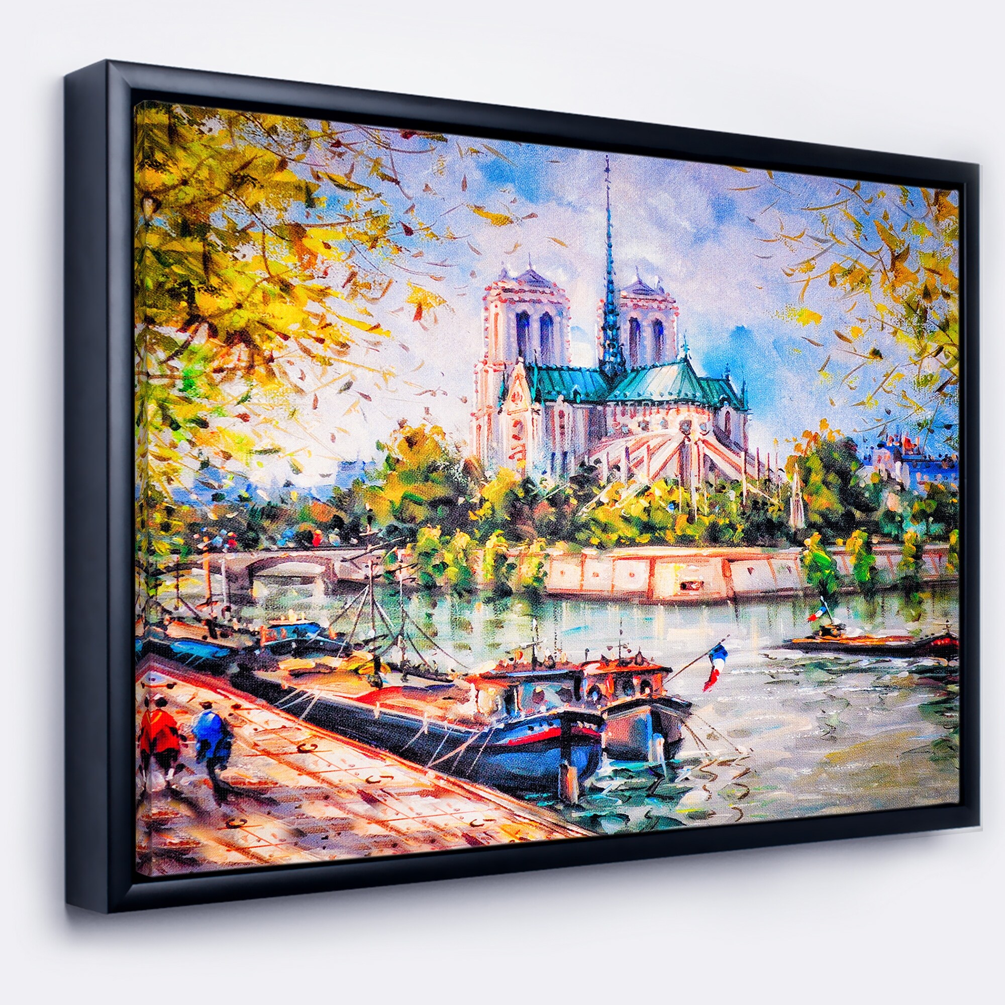 Shop Designart Notre Dame Paris Landscape Art Print Framed