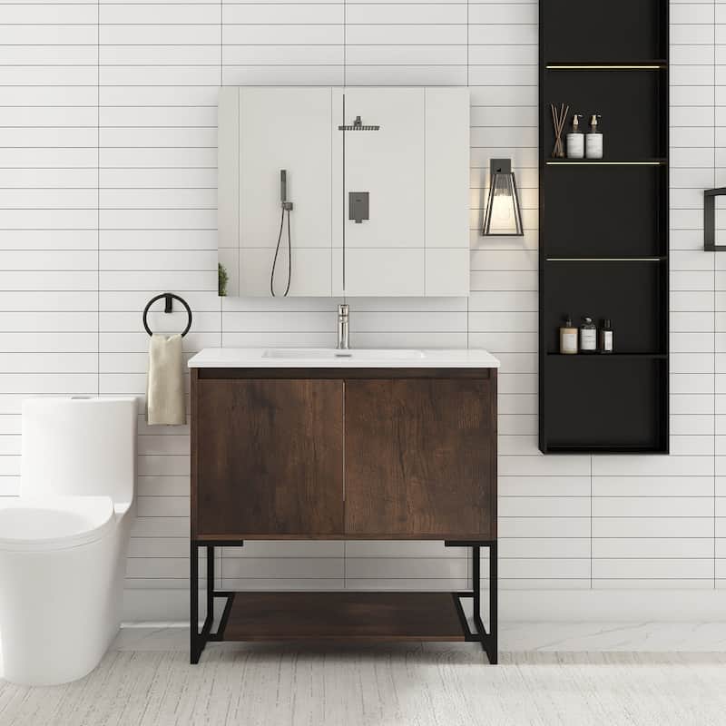 36-inch Freestanding Bath Vanity with Cultured Mable Top