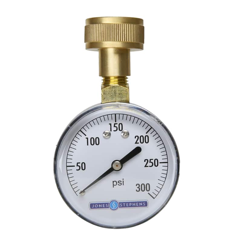 Jones Stephens J66300 2-1/2" 300 PSI Water Test Gauge - Natural