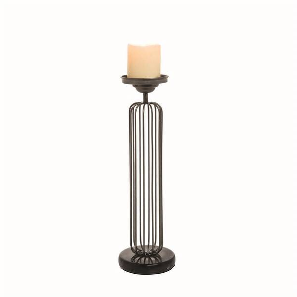 Foreside Home Garden Large Cage Wire Metal Pillar Holder 4 75x4 75x15 75 Overstock 25978451