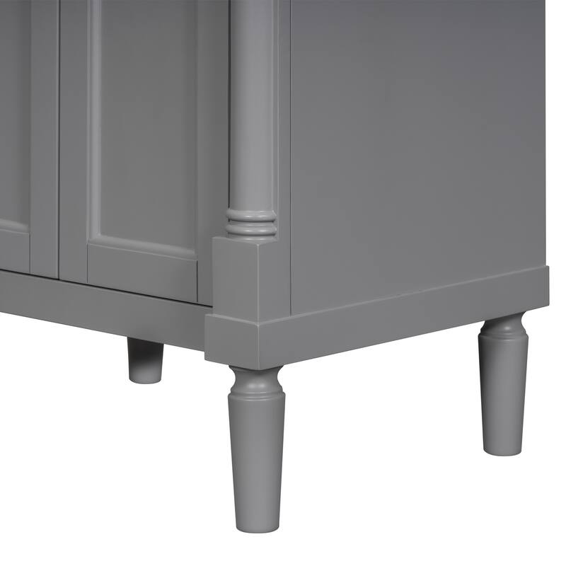 24'' Bathroom Vanity with Top Sink, 2-Tier Modern Bathroom Storage Cabinet