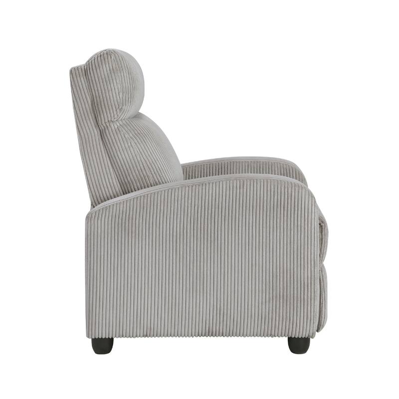 Pary Manual Push Back Reclining Chair with Light Gray Ribbed Corduroy