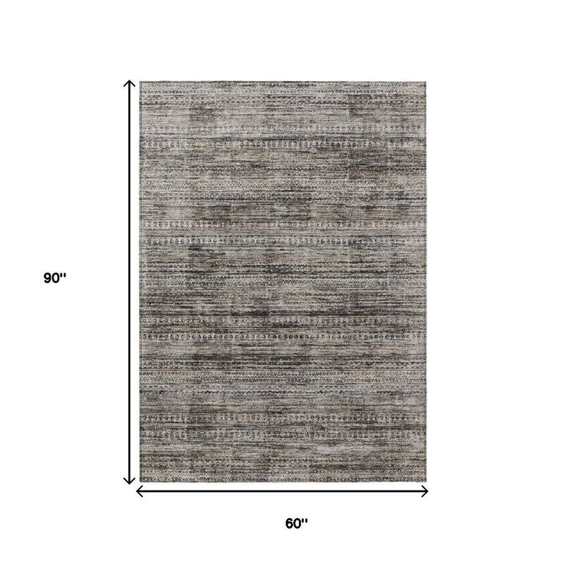 HomeRoots Striped Transitional Rectangle Outdoor Rug