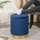 preview thumbnail 62 of 88, Adeco Round Storage Ottoman Footrest Stool Velvet Gold Plating Base