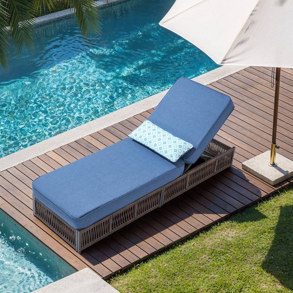 Pocassy Outdoor Lounge Chairs, Pool Lounge Chairs with 5 Adjustable Backrest