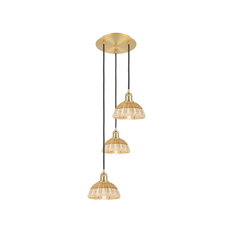 Innovations Lighting Endless Possibilities Ballston - Bristol Natural II - 3 Light 14" Cord Hung Multi Pendant - Satin Gold