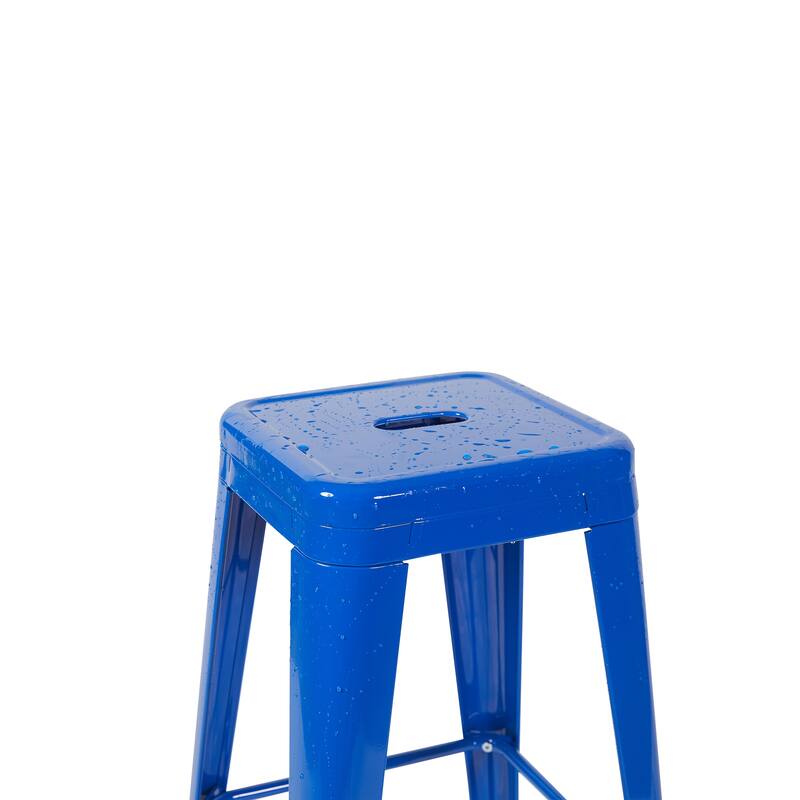 AC Pacific 30 Inch Industrial Stackable Metal BarStools Set of 2