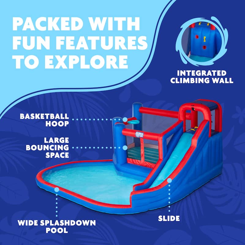 Sunny & Fun Big Time Bounce-A-Round Inflatable Water Slide Park