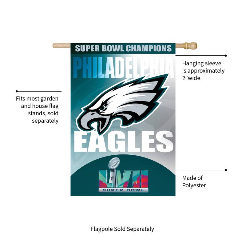 Embossed Suede Flag, House Size, Philadelphia Eagles