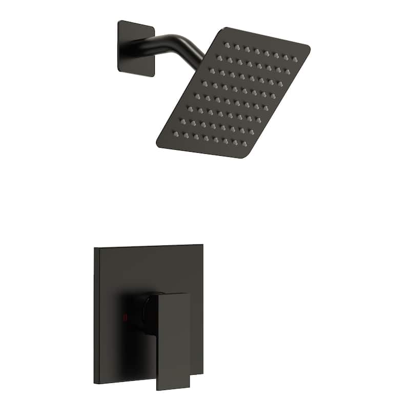 Stainless Steel Rainfall Shower Head, Single-Function Shower Faucet with Pressure-Balanced Valve