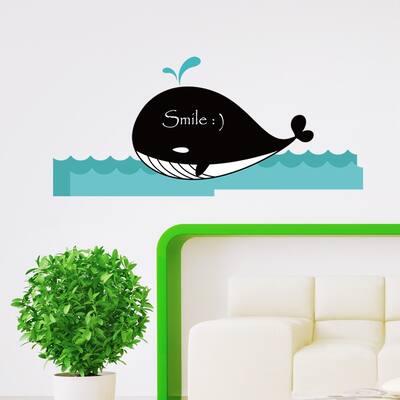 Walplus Sea Whale Blackboard Chalkboard Wall Sticker Decal Nursery Art