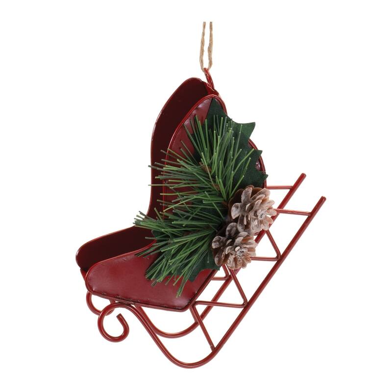 Metal Sleigh Ornament (Set of 12) - N/A