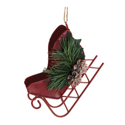 Metal Sleigh Ornament (Set of 12) - N/A