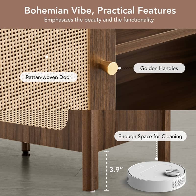 Spruce & Spring 62" Bohemian TV Stand Modern Media Console Entertainment Center