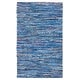 preview thumbnail 36 of 49, SAFAVIEH Handmade Rag Rug Ljubika Casual Stripe Cotton Rug with Fringe 4' x 6' - Blue/Multi - Rectangle