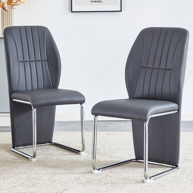 Set Of 4 Dining Chairs High Backrest
