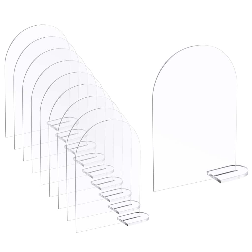 30pcs Clear Arch Acrylic Sign with Stand for Wedding Reception (5.7 x 3.7 Inch)