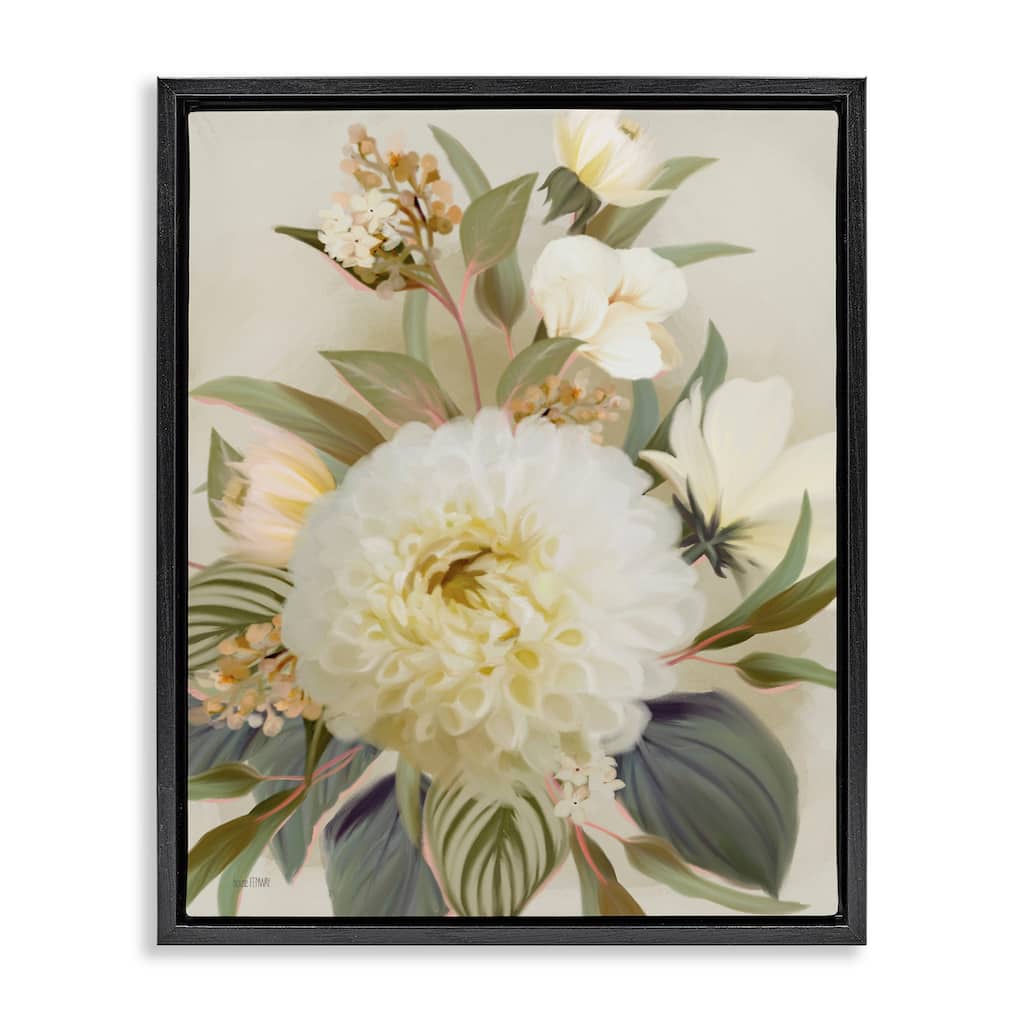 Stupell Elegant Dahlia Bundle Framed Floater Canvas Wall Art Design By House Fenway