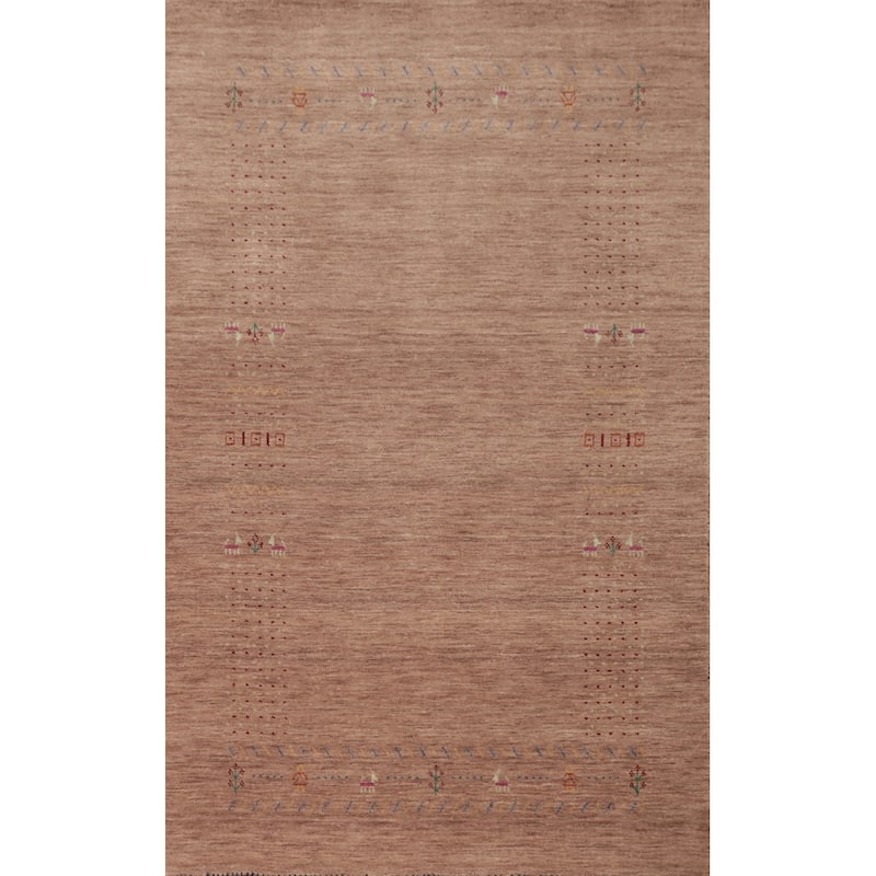 Hand Knotted Oriental 100% Wool Carpet Tribal Animal Pictorial Brown Gabbeh Area Rug - 7' 9'' X 5' 0''