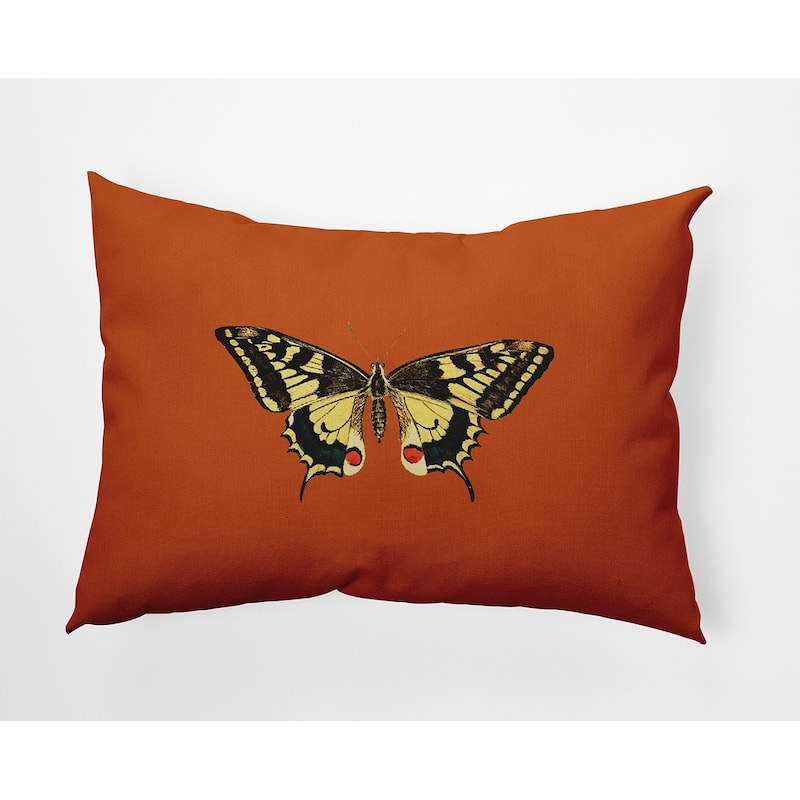 Rare Swallowtail Polyester Indoor/Outdoor Pillow - Perfect Orange - 14" x 20"