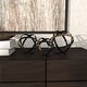 preview thumbnail 8 of 13, Black Metal Orb Geometric Decorative Sculpture with Gold Accents (Set of 3)