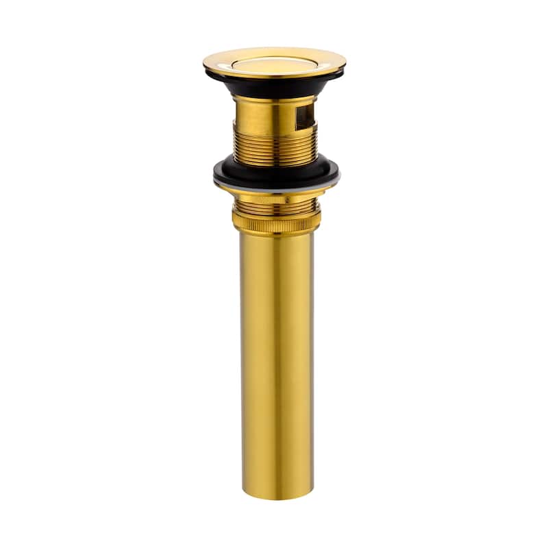 Luxier DS04-T Bathroom Sink Push Pop-Up Drain Stopper with Overflow - Brushed Gold