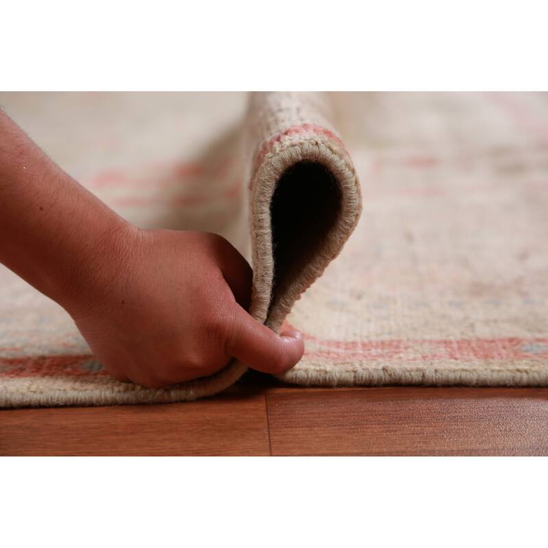Hand Knotted Oriental 100% Wool Carpet Transitional All-Over Green Oushak Area Rug - 14' 10'' X 9' 11''