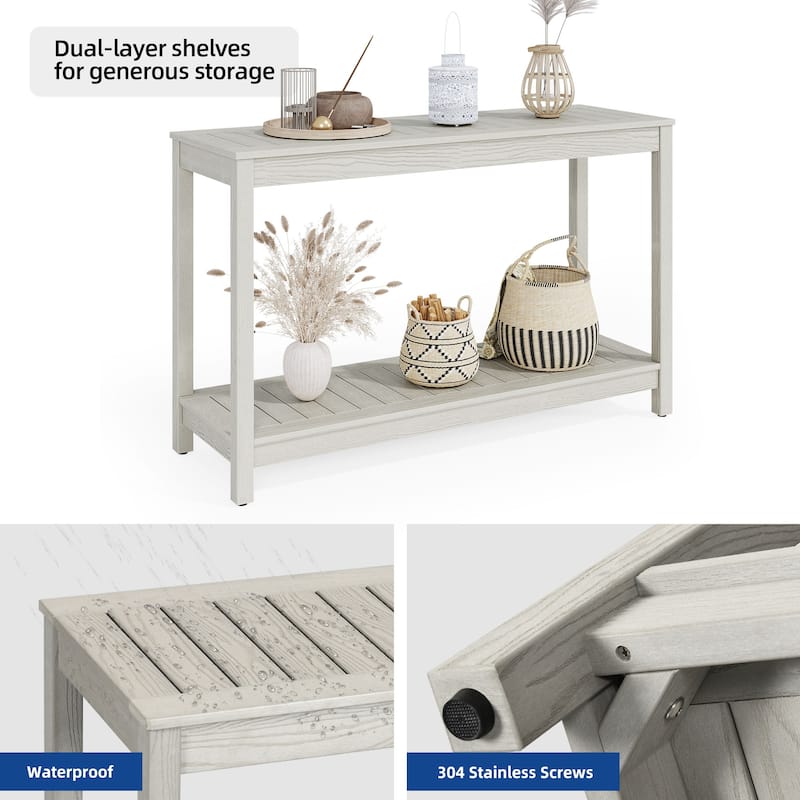 Moasis Outdoor 2-Tier Console Table 38"/48"