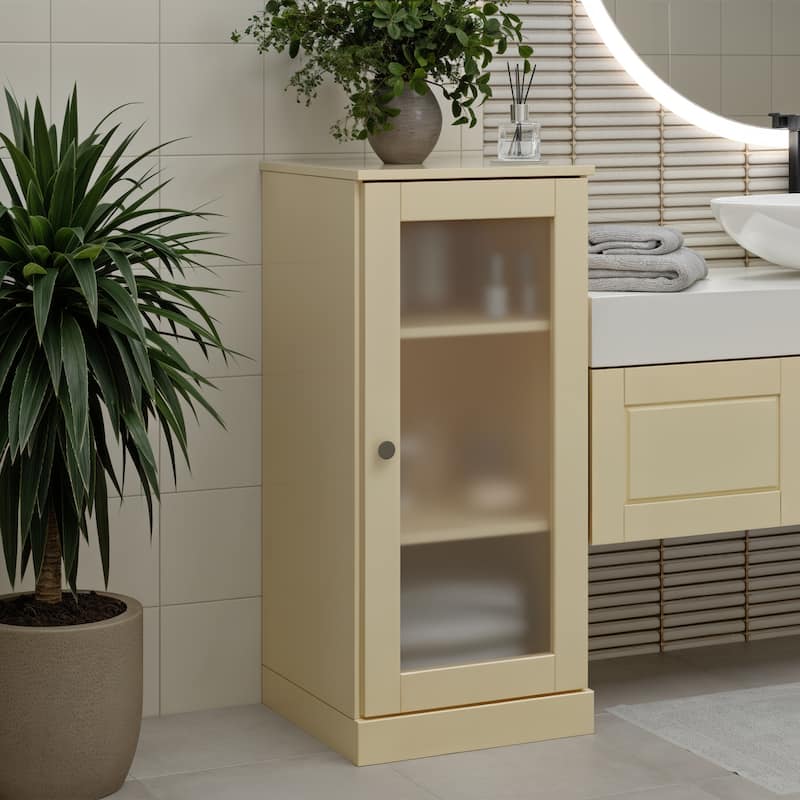 100% Solid Wood 16.5" Bathroom Cabinet with Optional Doors by Palace Imports - Yellow - Frosted Glass