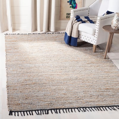 SAFAVIEH Hallie Handmade Leather Boho Stripe Area Rug