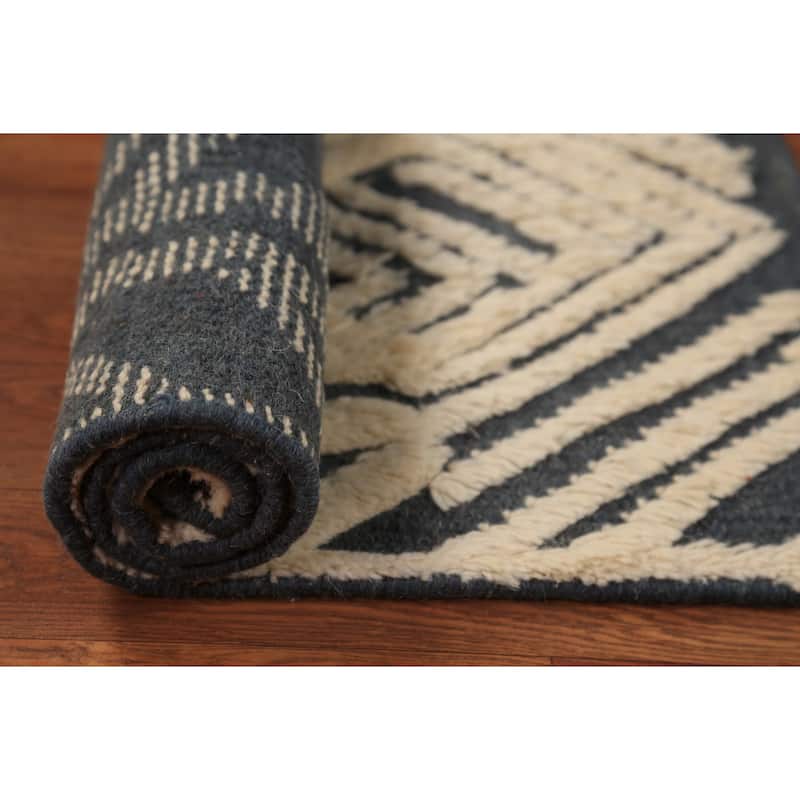 Moroccan Indian Accent Rug Handmade Foyer Multi-Color Wool Carpet - 2'0"x 3'0"