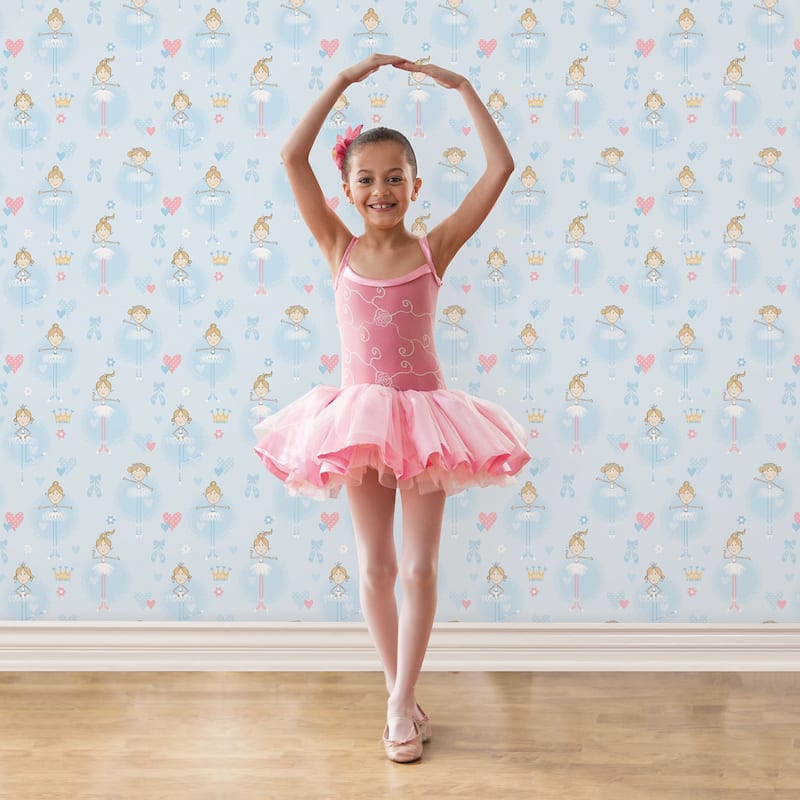 Galerie Wallcoverings Just 4 Kids 2 Ballerinas Non-woven Matte Wallpaper Roll