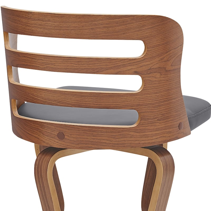 Verne 26" Swivel Faux Leather and Wood Bar Stool - Counter Height - 23-28 in.