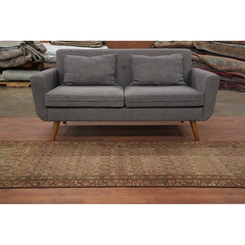 Hand Knotted Oriental 100% Wool Carpet Traditional All-Over Multi-Colored Senneh Runner Rug - 14' 1'' X 2' 11''